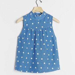 Anthropologie Cloth & Stone Laura Mock Neck Blouse Polka Dot Size Medium